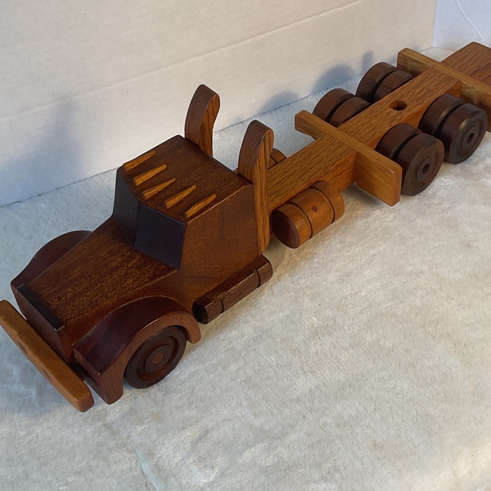 Wooden semi truck and low boy trailer